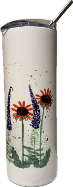 Red and Purple Wildflower Tumbler